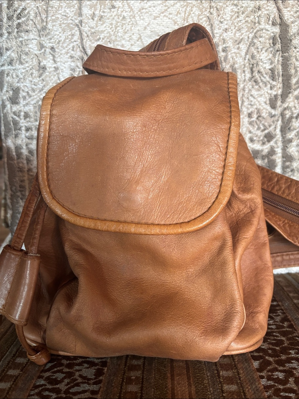 Brown Leather Women’s Backpack Bag